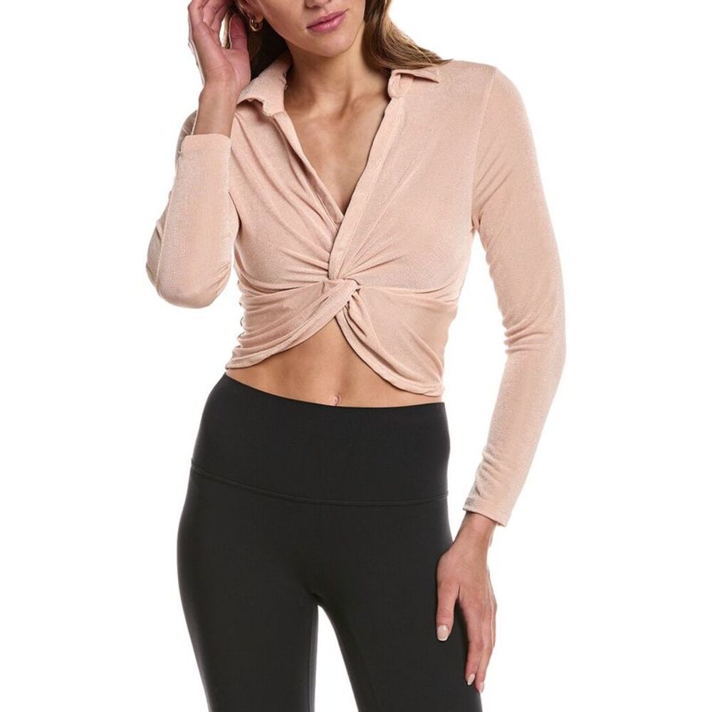 Marion Womens  Cross Back Ribbed Top, Brown